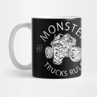 Monster Trucks Rule Vintage Design Mug